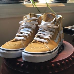 Yellow high top vans